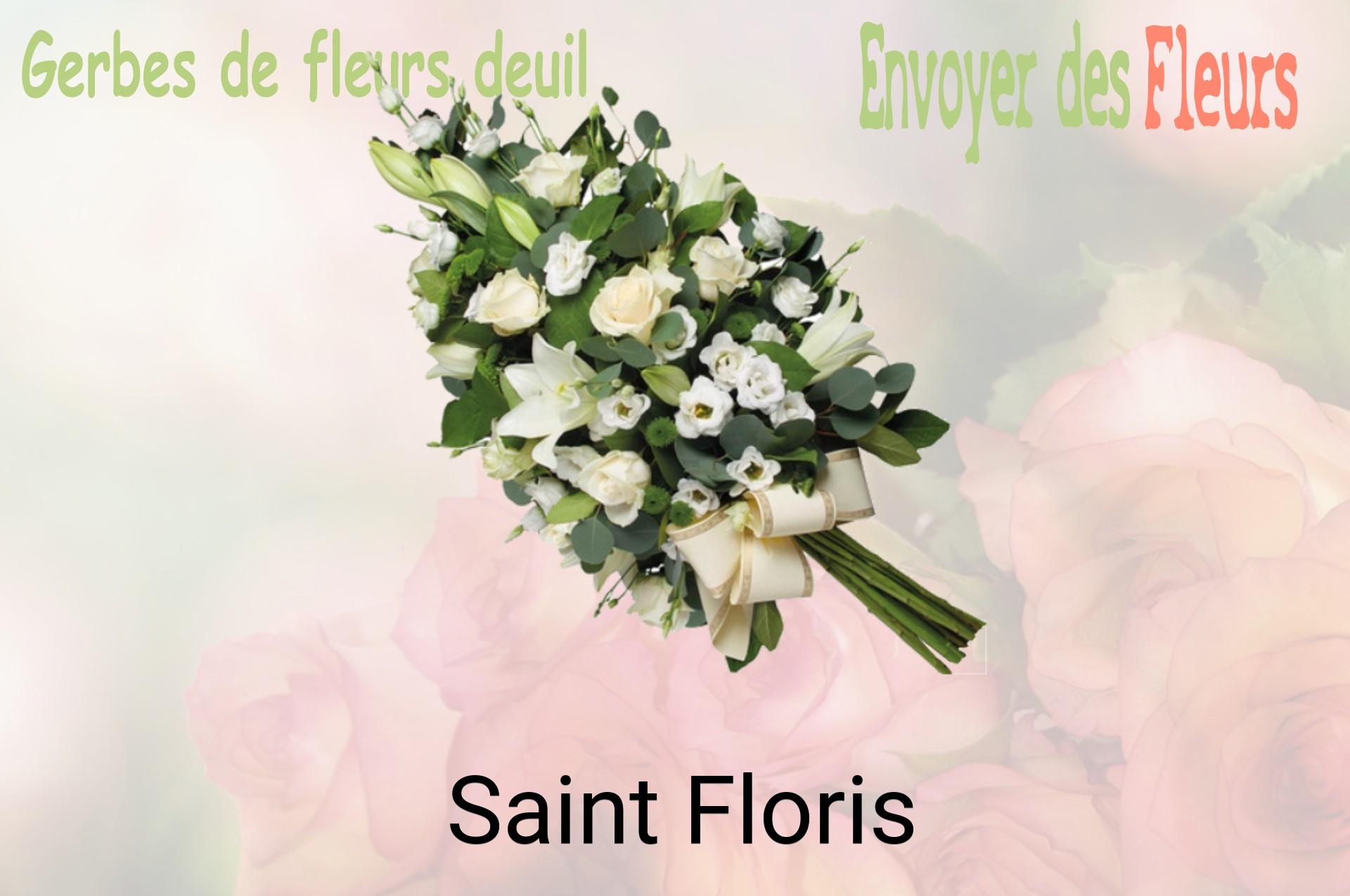 Gerbe de fleurs de deuil livrée à Saint-Floris